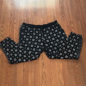 Black snowflake pj pants